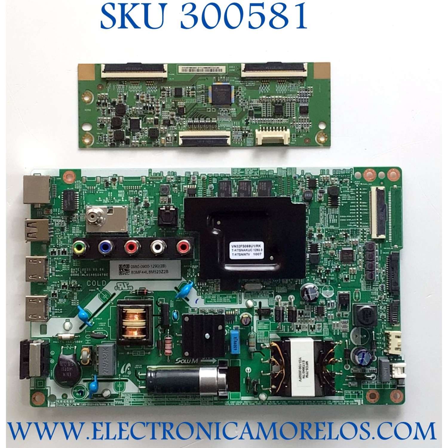 KIT DE TARJETAS PARA TV SAMSUNG / MAIN FUENTE 0980-0900-1290 / ML41A050478C / 80MF44L8M523Z2B / T-CON HV320FHBN1044 / 47-6021043 / PANEL HV320FHB-N10 / MODELO UN32N5300AFXZA VD04 / UN32N5300AFXZA / UN32N5300AF